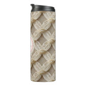 ボホカスタムパーソナライズされたピンクホワイトモノグラムの タンブラー (回転右)