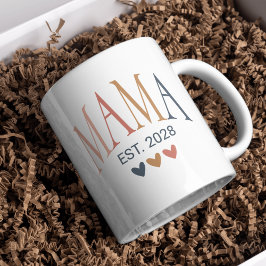 ボホカスタムママエスト。2028マグカップ、新しいママの贈り物 コーヒーマグカップ