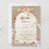 ボホカタツムリとキノコの野草誕生日パーティー 招待状 (正面)