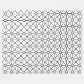 ボホカッコいいモダン白黒シャクナゲ フリースブランケット (正面(横))