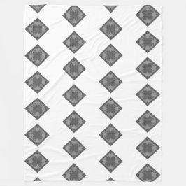 ボホカッコいいモダン白黒シャクナゲ フリースブランケット