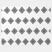 ボホカッコいいモダン白黒シャクナゲ フリースブランケット (正面(横))