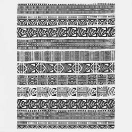 ボホカッコいいモダン白黒パターンストリップ フリースブランケット