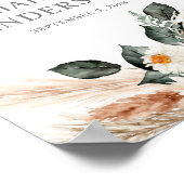 ボホカッパーパンパスベージュフローラウェルカムサイン ポスター (角)