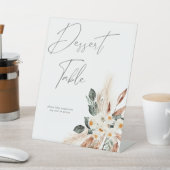 ボホカッパーパンパス&ベージュフローラデザートテーブル 台座サイン (インサイチュ)