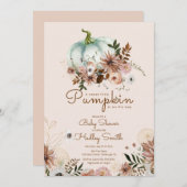 ボホカボチャは赤ちゃんシャワーの途中にある 招待状 (正面/裏面)