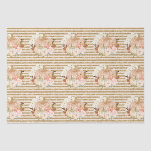 ボホカボチャ花金ゴールドグリッター線 薄葉紙 (正面)