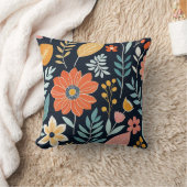 ボホカラフルお洒落フローラ クッション (ブランケット)