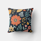 ボホカラフルお洒落フローラ クッション (裏面)