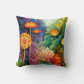 ボホカラフルの花 クッション (正面)