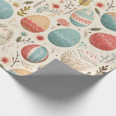 ボホカラフルイースター卵と野花 ラッピングペーパー (角)
