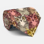 ボホカラフルウッドランドフクロウ模様 ネクタイ (ロール)