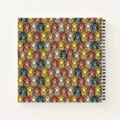 ボホカラフルウッドランドフクロウ模様 ノートブック (裏面)