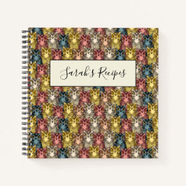 ボホカラフルウッドランドフクロウ模様 ノートブック