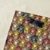 ボホカラフルウッドランドフクロウ模様 ビーチタオル (インサイチュ)