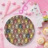 ボホカラフルウッドランドフクロウ模様 ペーパープレート (パーティー)