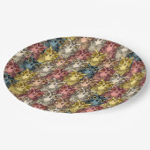 ボホカラフルウッドランドフクロウ模様 ペーパープレート (アングル)