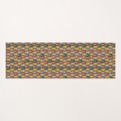 ボホカラフルウッドランドフクロウ模様 ヨガマット (正面(横))