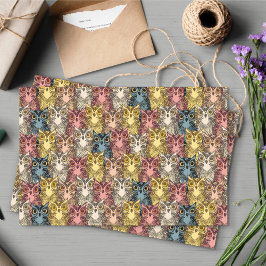 ボホカラフルウッドランドフクロウ模様 薄葉紙