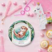 ボホカラフルオッタ誕生日 ペーパープレート (パーティー)