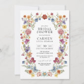 ボホカラフルガーデンフラワーズブライダルシャワー 招待状 (正面)