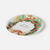 ボホカラフルキノコ誕生日 ペーパープレート (アングル)