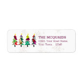 ボホカラフルクリスマスツリーズパターンラベル ラベル (正面)