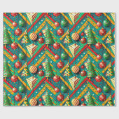 ボホカラフルクリスマス ラッピングペーパー (フラット)