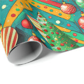 ボホカラフルクリスマス ラッピングペーパー (ロールコーナー)