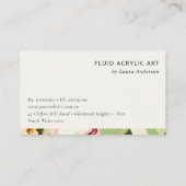 ボホカラフルグリーンピンク絵を描フローラロゴ 名刺 (裏面)