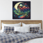 ボホカラフルスお洒落タルガザーレインボーバレー キャンバスプリント (インサイチュ (寝室))