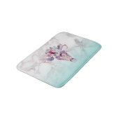 ボホカラフルスカル&フラワーオーバーマーブルグラデーション バスマット (アングル)