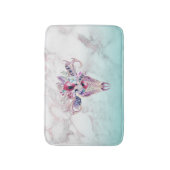 ボホカラフルスカル&フラワーオーバーマーブルグラデーション バスマット (正面縦)