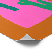 ボホカラフルデザートカボスアートイラストレーション ポスター (角)