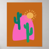 ボホカラフルデザートカボスアートイラストレーション ポスター (正面)