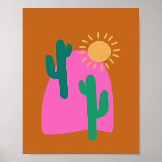 ボホカラフルデザートカボスアートイラストレーション ポスター (正面)