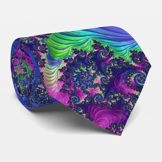 ボホカラフルトリップ(幻覚体験)のようなジュエル音虹フラクタル ネクタイ (ロール)