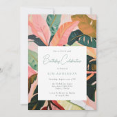 ボホカラフルトロピカルパームバースデーパーティー 招待状 (正面)