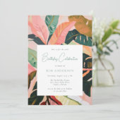 ボホカラフルトロピカルパームバースデーパーティー 招待状 (スタンド正面)