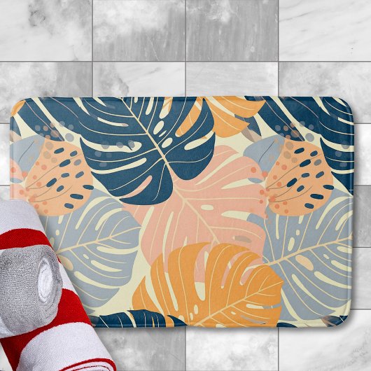 ボホカラフルトロピカル離れ模様 バスマット