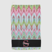 ボホカラフルヒッパイパターンイニシャルモノグラム ゴルフタオル (正面)