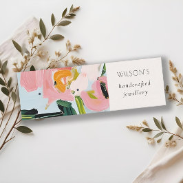 ボホカラフルピンクブルー絵を描フローライヤリング スキニー名刺