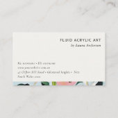 ボホカラフルピンクブルー緑絵を描フローラロゴ 名刺 (裏面)