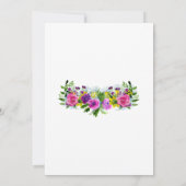 ボホカラフルフラワーズボタニカル結婚フローラ 招待状 (裏面)
