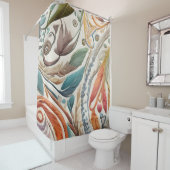 ボホカラフルフラワーテーマシャワーカーテンスタイル2 シャワーカーテン (インサイチュ)