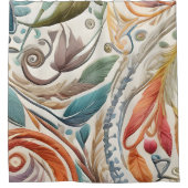 ボホカラフルフラワーテーマシャワーカーテンスタイル2 シャワーカーテン (正面)