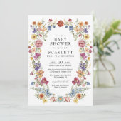 ボホカラフルフローラガーデンリースベビーシャワー 招待状 (スタンド正面)
