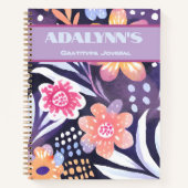 ボホカラフルフローラバレンタイン10代の贈り物 ノートブック (正面)