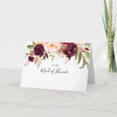 ボホカラフルフローラブライダルパーティありがとう サンキューカード (正面)