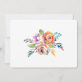 ボホカラフルフローラ水彩ブライダルシャワー 招待状 (裏面)